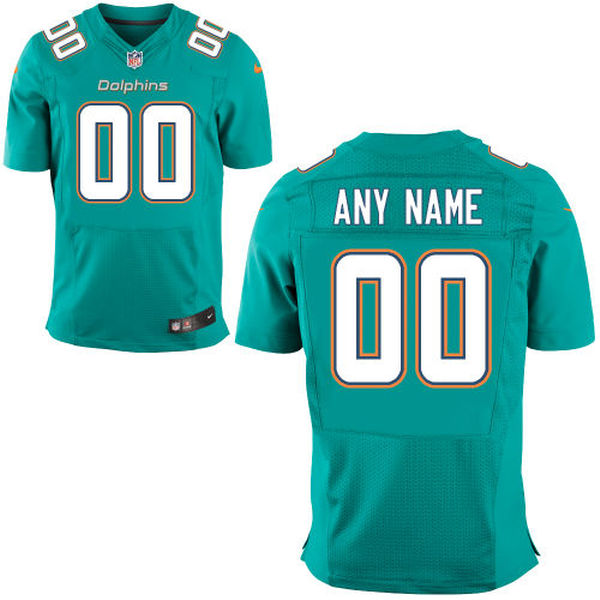 Nike Miami Dolphins Customized Aqua Green Stitched Elite Men's NFL Jersey